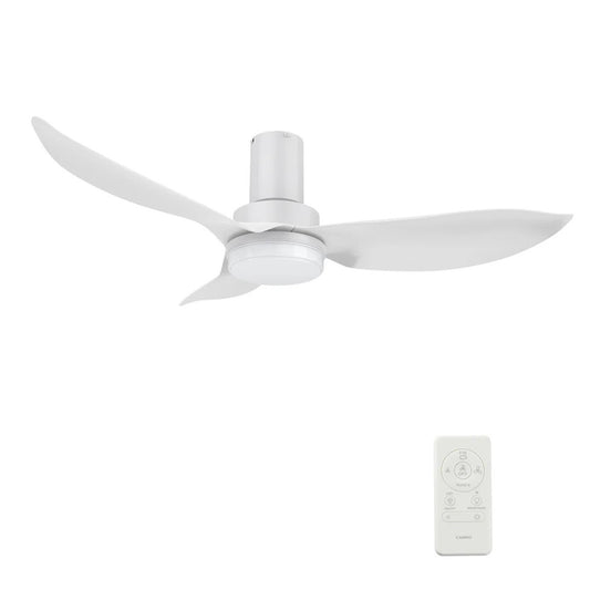Carro Ryna 45in 3-Blade Flush Smart Ceiling Fan | Modern White ABS and Integrated LED | Indoor Living Room & Bedroom | 11.2 x | Model SFR453V2-L12-W1-1-FM