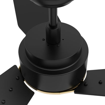 Carro Calen 48in 3-Blade Smart Ceiling Fan with LED | Modern Black Gold Plywood | Large Living Room & Covered Patio | 48 x 48 x | Model SFR483J3-L11-B2-1G