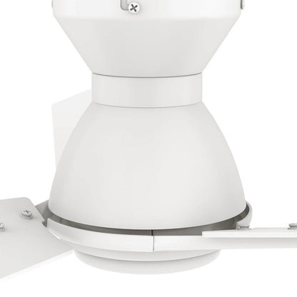 Carro Calen 48in 3-Blade Flush Mount Smart Ceiling Fan | Modern White Plywood and Integrated LED | Living Room & Covered | Model SFR483J3-L11-W1-1-FM