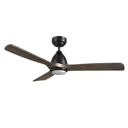 Carro Akron 48in 3-Blade Smart Ceiling Fan | Modern Black and Solid Wood | Living Room & Covered Patio | 48 x 48 x 14.4 in | Model SFR483N3-L11-BM3-1