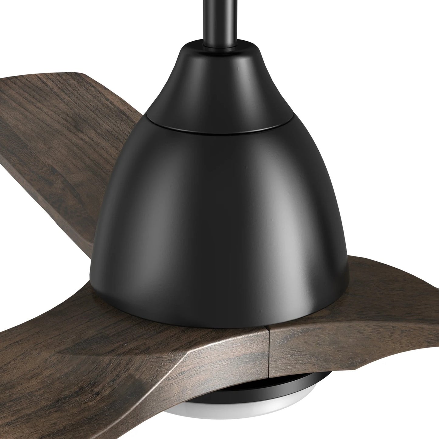 Carro Akron 48in 3-Blade Smart Ceiling Fan | Modern Black and Solid Wood | Living Room & Covered Patio | 48 x 48 x 14.4 in | Model SFR483N3-L11-BM3-1