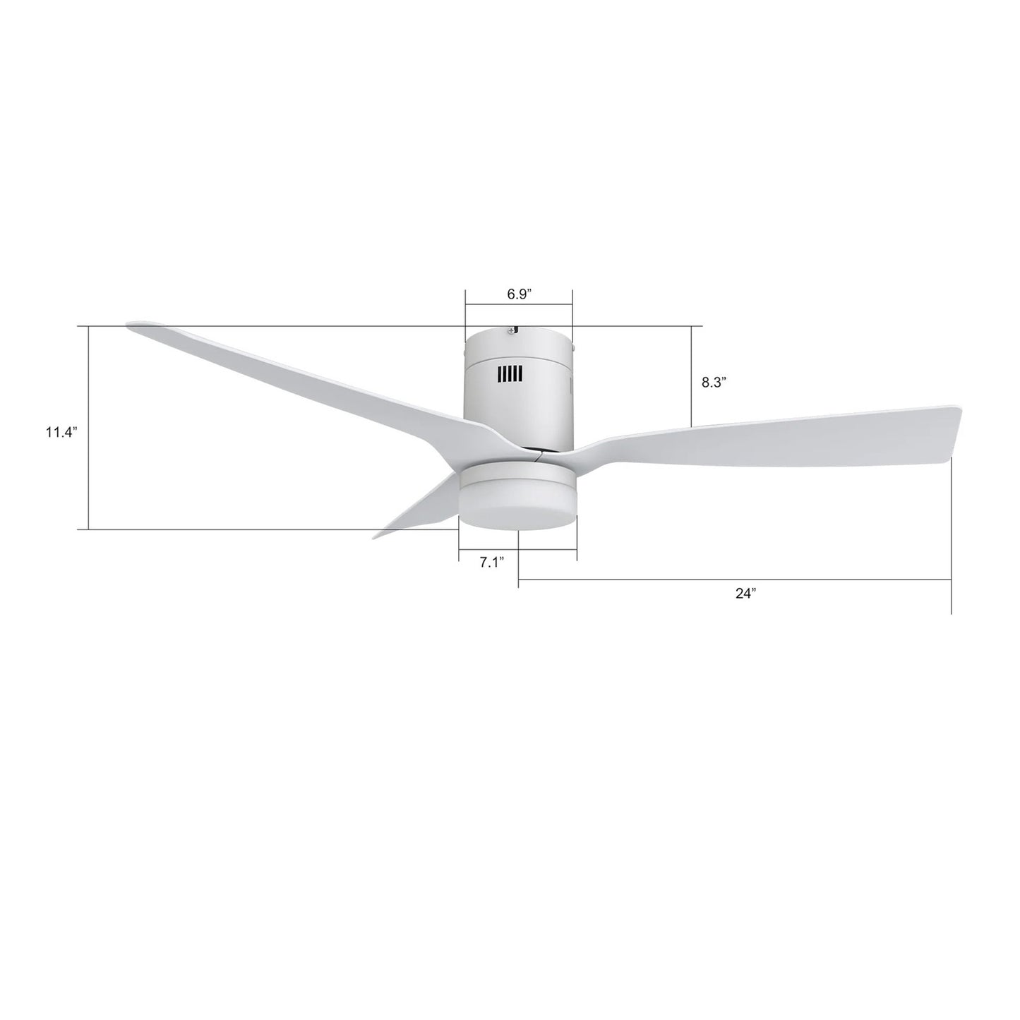 Carro Spezia 48in 3-Blade Flush Smart Ceiling Fan | White Glass Fiber Reinforced Polypropylene | Living Room & Covered Patio | Model SFR483P-L12-W1-1-FM