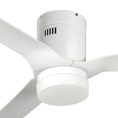 Carro Spezia 48in 3-Blade Flush Smart Ceiling Fan | White Glass Fiber Reinforced Polypropylene | Living Room & Covered Patio | Model SFR483P-L12-W1-1-FM