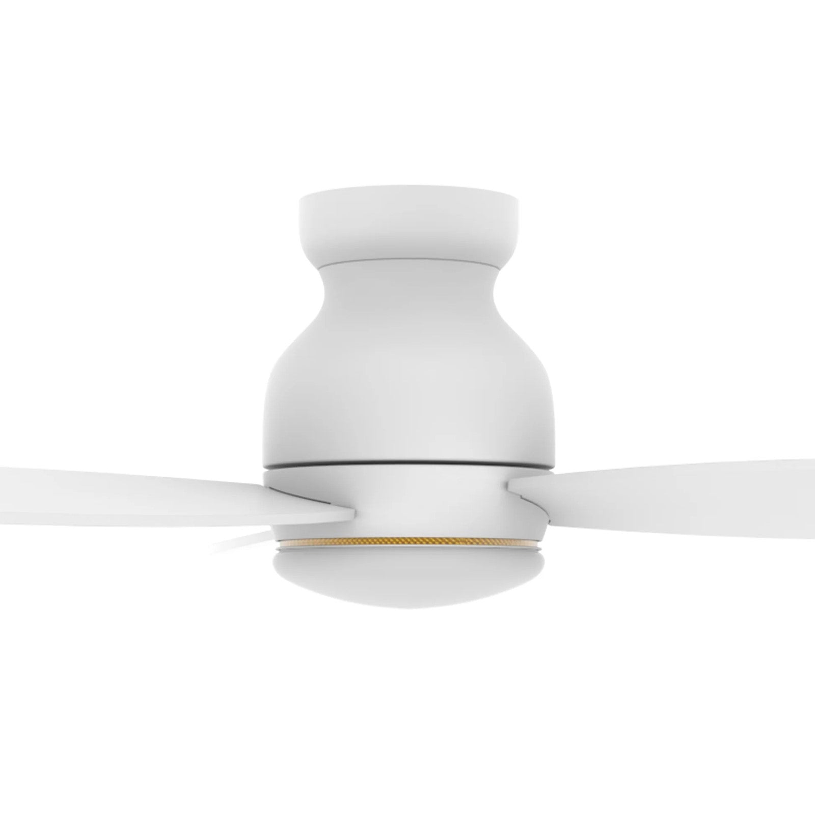 Carro Trento 48in 3-Blade Flush Mount Smart Ceiling Fan | White Plywood Blades and White Motor | Living Room & Covered Patio | Model SFR483Q-L12-W1-1-FM
