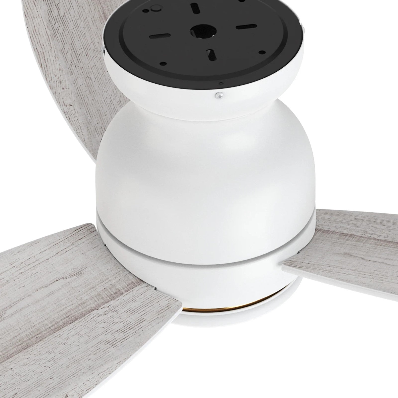 Carro Trento 48in 3-Blade Flush Mount Smart Ceiling Fan | White Whitewashed Plywood Blades and White Motor | Living Room & | Model SFR483Q-L12-WP-1-FM
