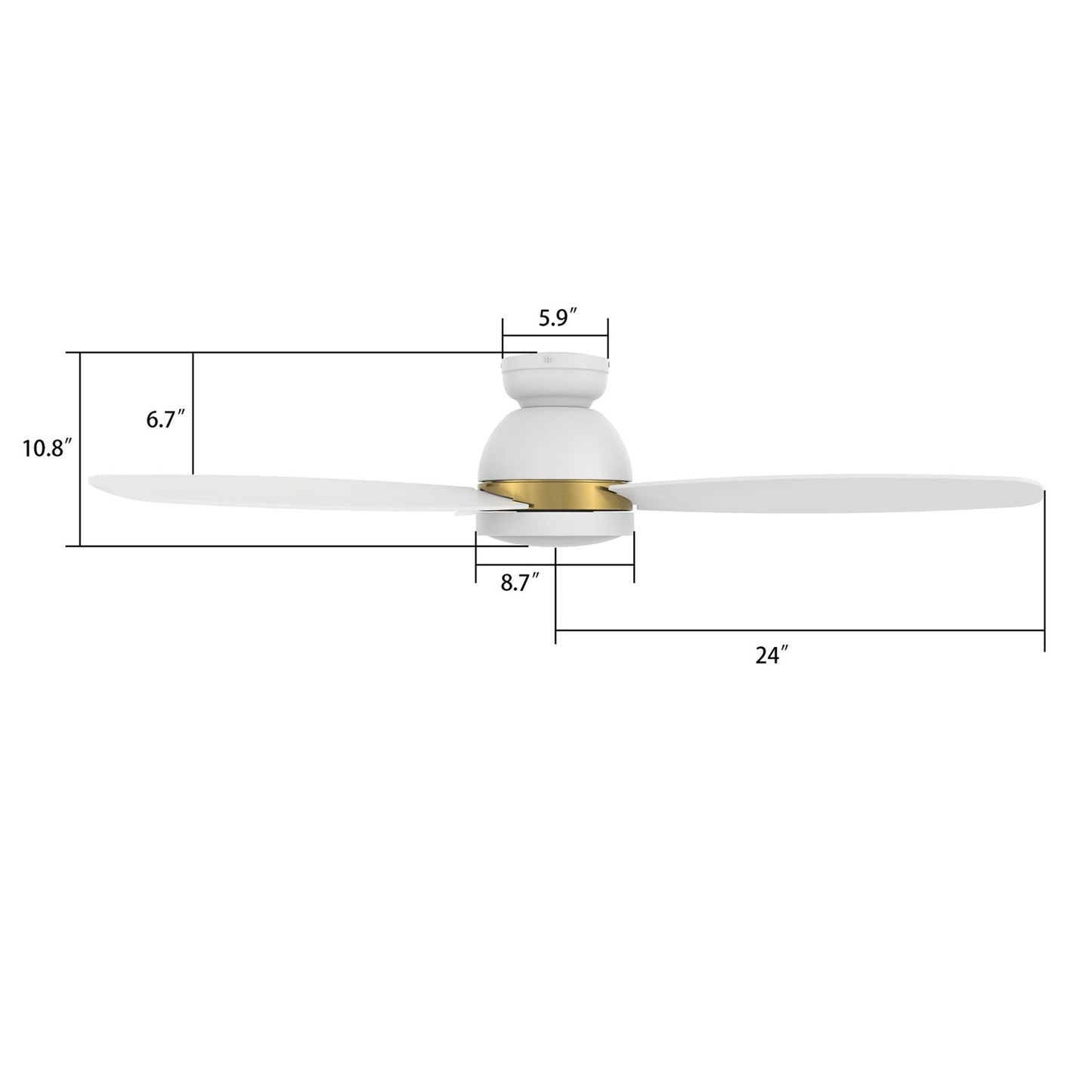 Carro Fremont 48in 3-Blade Smart Ceiling Fan | White Gold Plywood Blades and Integrated LED | Large Living Room & Covered | Model SFR483Q5-L12-W1-1-FMA