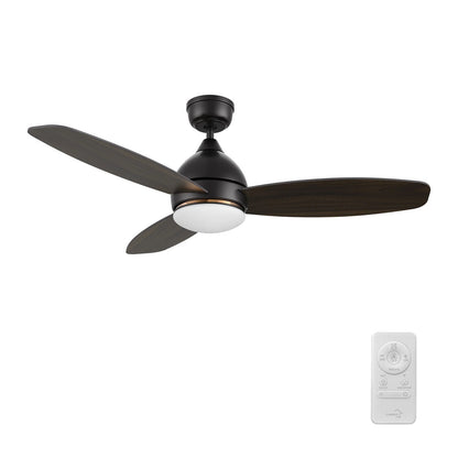 Carro Hobart 48in 3-Blade Smart Ceiling Fan | Black Barnwood Plywood Blades and Integrated LED | Large Living Room & Covered | Model SFR483Q6-L12-BG-1