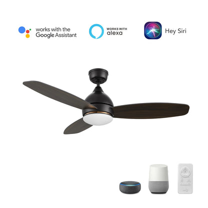 Carro Hobart 48in 3-Blade Smart Ceiling Fan | Black Barnwood Plywood Blades and Integrated LED | Large Living Room & Covered | Model SFR483Q6-L12-BG-1
