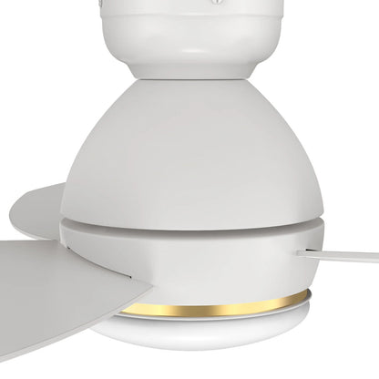 Carro Hobart 48in 3-Blade Flush Mount Smart Ceiling Fan | White Plywood Blades and Integrated LED | Large Living Room & | Model SFR483Q6-L12-W1-1-FM
