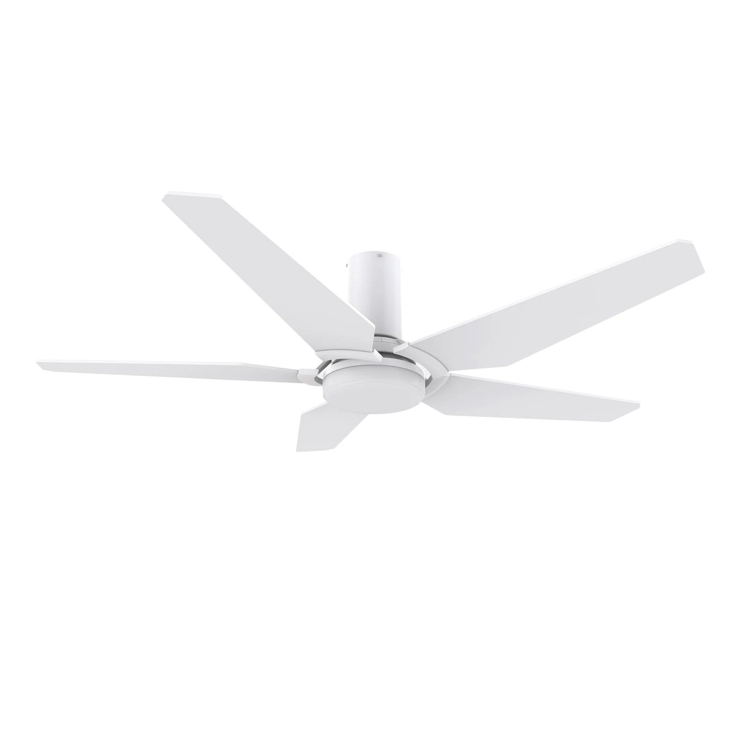 Carro Kaj 48in 5-Blade Smart Ceiling Fan | White Plywood Blades and Glass Shade | Living Room & Covered Patio | 48 x 48 x 12 in | Model SFR485B-L22-W1-1-FM