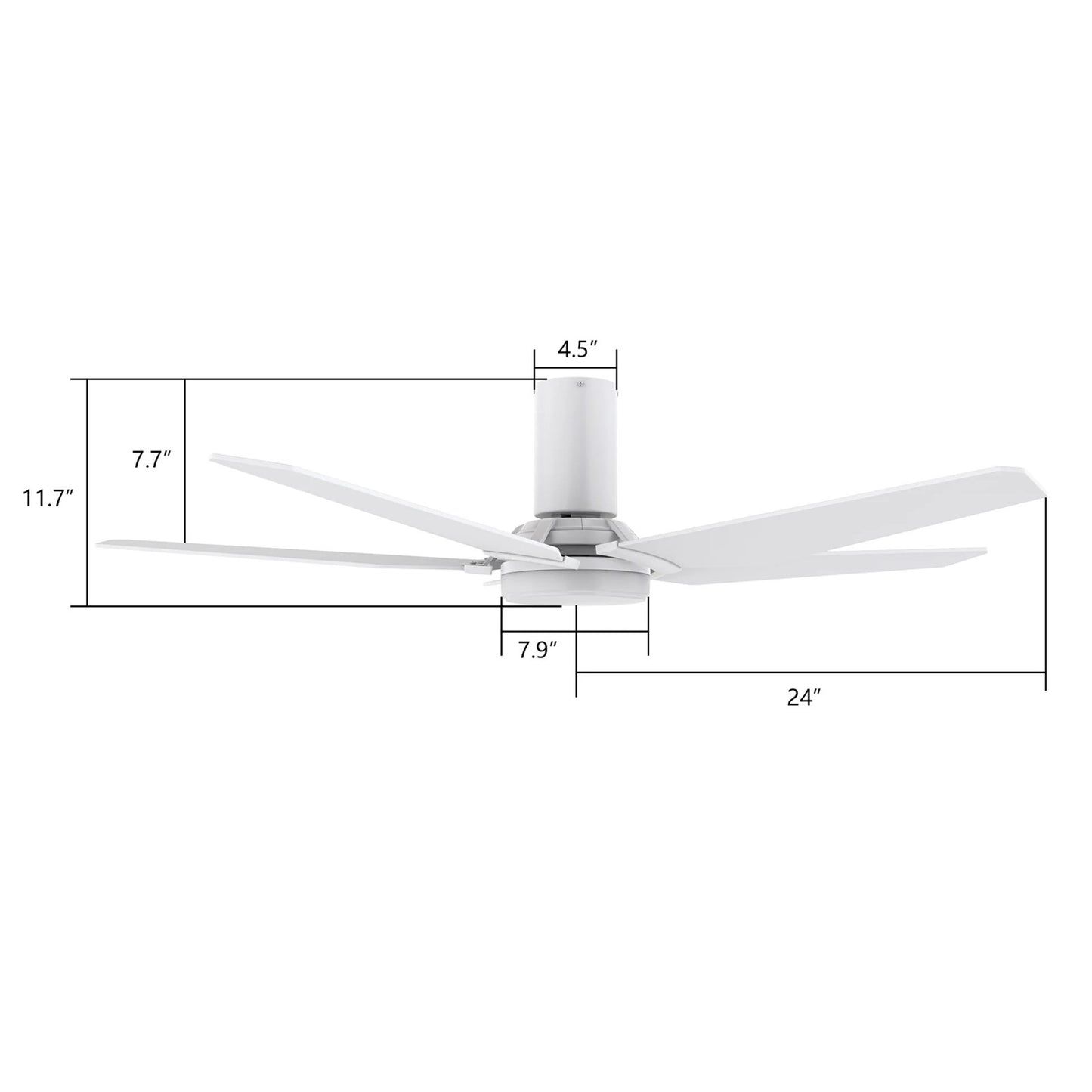 Carro Kaj 48in 5-Blade Smart Ceiling Fan | White Plywood Blades and Glass Shade | Living Room & Covered Patio | 48 x 48 x 12 in | Model SFR485B-L22-W1-1-FM