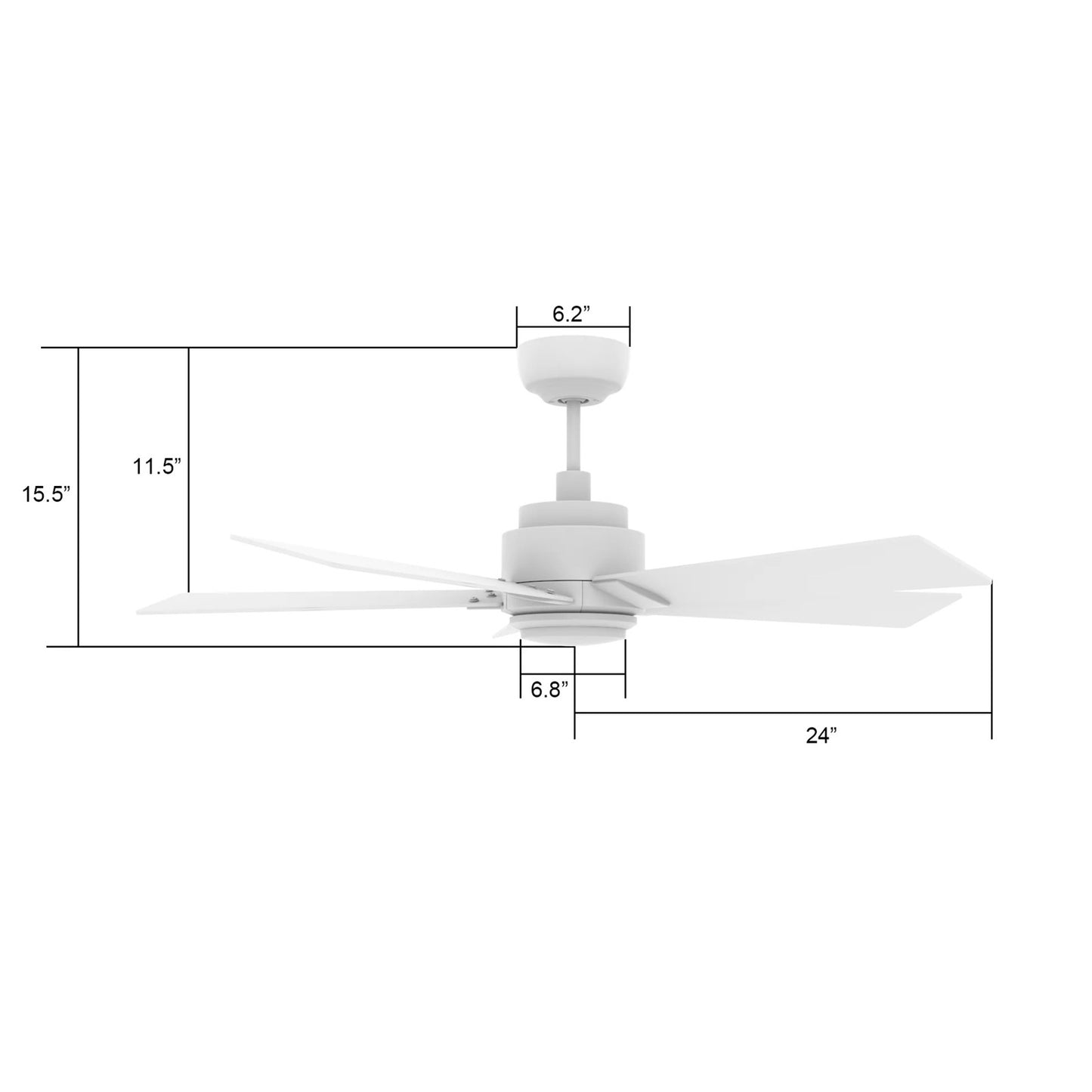 Carro Ascender 48in 5-Blade Smart Ceiling Fan | Modern White Plywood and White Finish | Living Room & Covered Patio | 48 x 48 x | Model SFR485J1-L11-W1-1