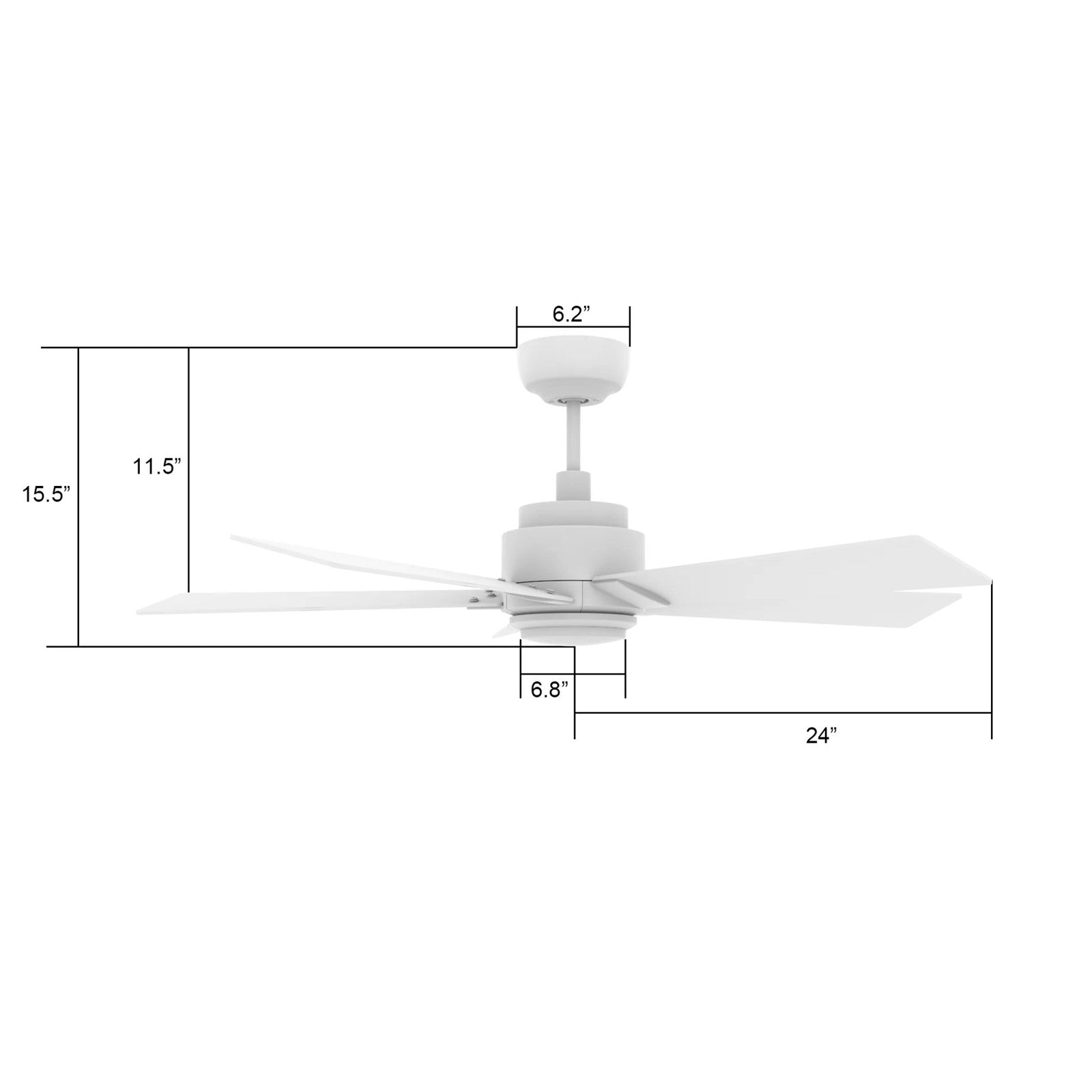 Carro Ascender 48in 5-Blade Smart Ceiling Fan | Modern White Plywood and White Finish | Living Room & Covered Patio | 48 x 48 x | Model SFR485J1-L11-W1-1