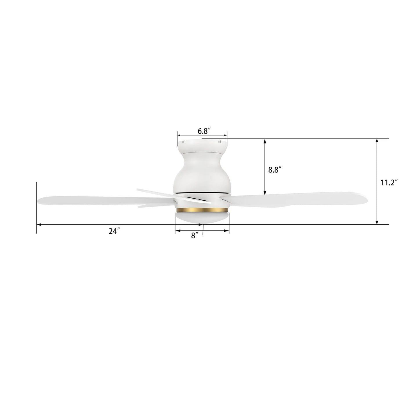 Carro Dubois 48in 5-Blade Flush Ceiling Fan | White Plywood and Integrated LED | Living Room & Covered Patio | 48 x 48 x 12.4 | Model SFR485Q-L12-W1-1-FM