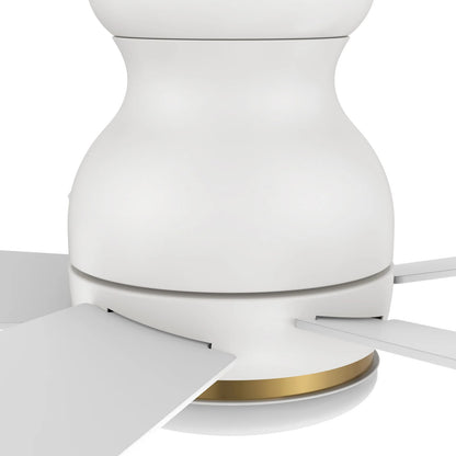 Carro Dubois 48in 5-Blade Flush Ceiling Fan | White Plywood and Integrated LED | Living Room & Covered Patio | 48 x 48 x 12.4 | Model SFR485Q-L12-W1-1-FM