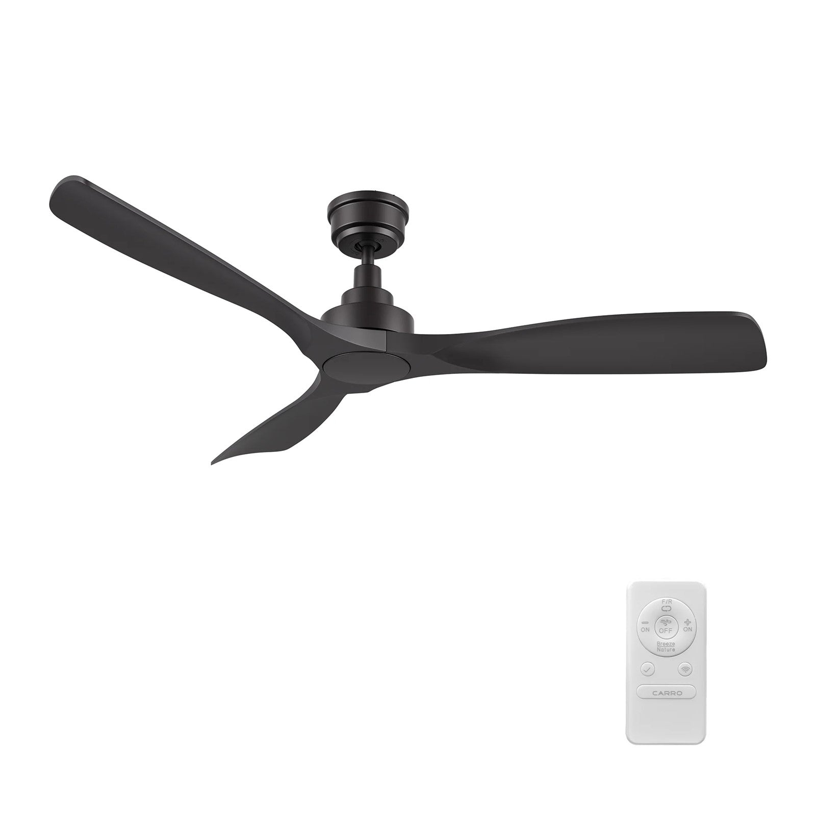 Carro Kiama 52in 3-Blade Smart Ceiling Fan | Black ABS Blades with Remote | Living Room & Bedroom | 52 x 52 x 11.7 in, Standard | Model SFR523A-N10-B2-1