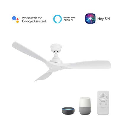 Carro Kiama 52in 3-Blade Smart Ceiling Fan | White ABS Blades with Remote | Living Room & Bedroom | 52 x 52 x 11.7 in, Standard | Model SFR523A-N10-W1-1