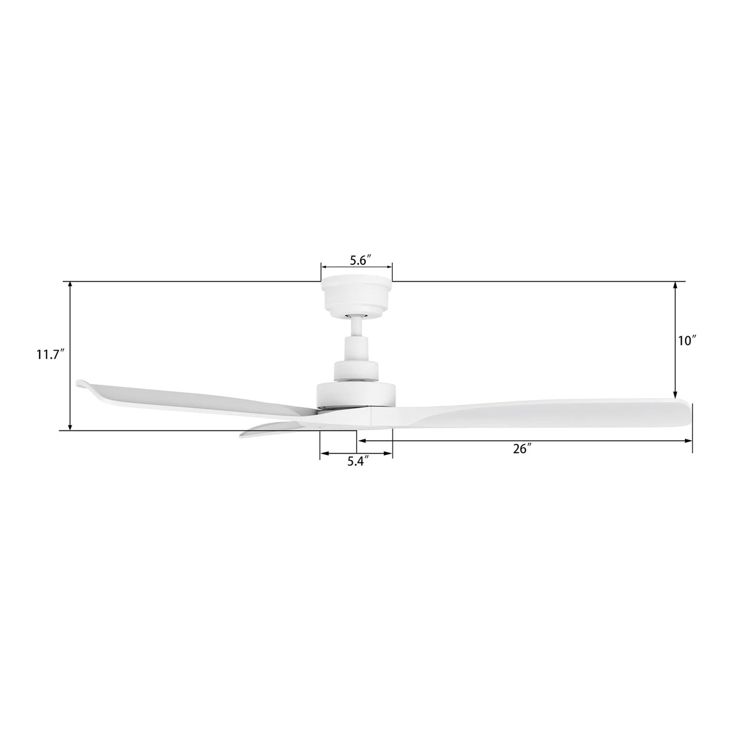 Carro Kiama 52in 3-Blade Smart Ceiling Fan | White ABS Blades with Remote | Living Room & Bedroom | 52 x 52 x 11.7 in, Standard | Model SFR523A-N10-W1-1