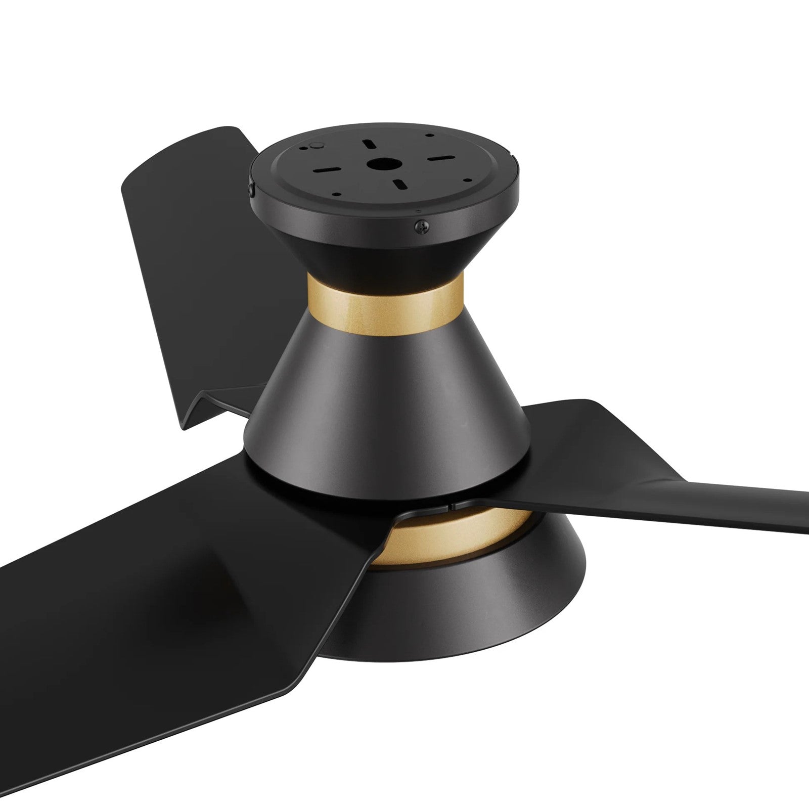 Carro Kreis 52in 3-Blade Flush Ceiling Fan | Black Gold ABS and Integrated LED | Living Room & Bedroom | 52 x 52 x 11.6 in | Model SFR523A1-L12-B2-1-FMA