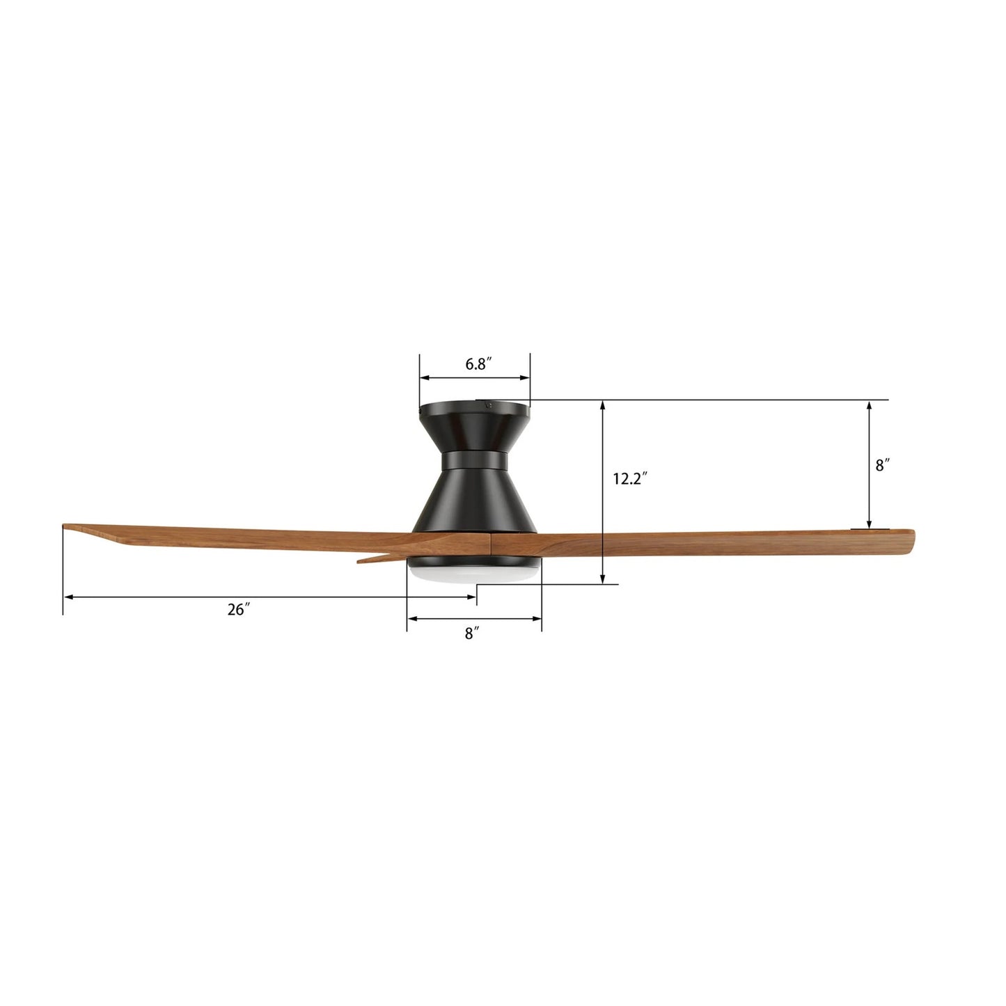 Carro Nicolet 52in Flush Mount Smart Ceiling Fan | Black Antique Walnut Solid Wood Blades | Living Room & Covered Patio | 52 | Model SFR523A2-L12-BM2-1-FM