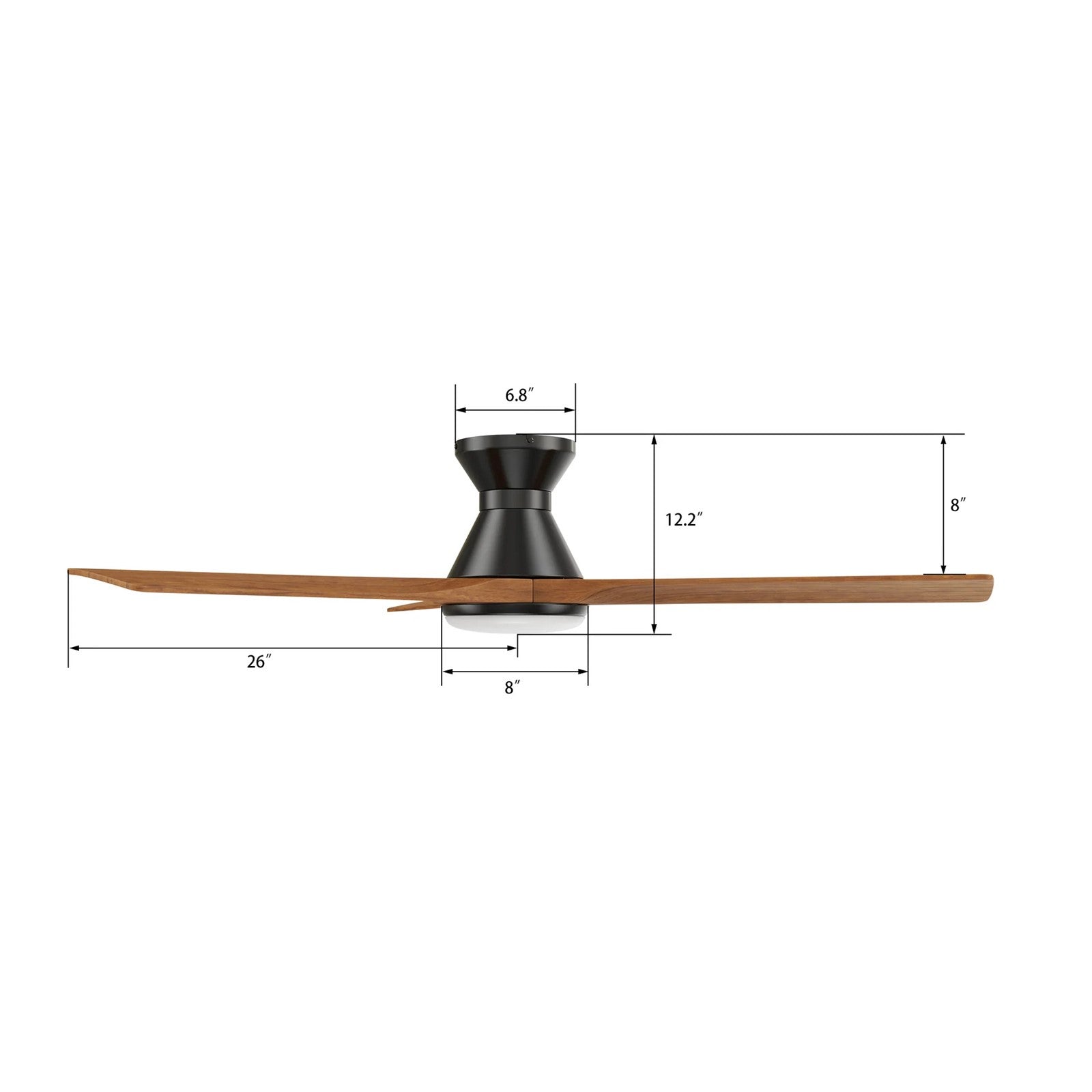 Carro Nicolet 52in Flush Mount Smart Ceiling Fan | Black Antique Walnut Solid Wood Blades | Living Room & Covered Patio | 52 | Model SFR523A2-L12-BM2-1-FM