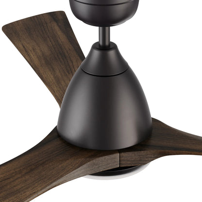 Carro Nicolet 52in Smart Ceiling Fan | Black Light Brown Solid Wood Blades | Living Room & Covered Patio | 52 x 52 x 17.7 in | Model SFR523A2-L12-BM3-1