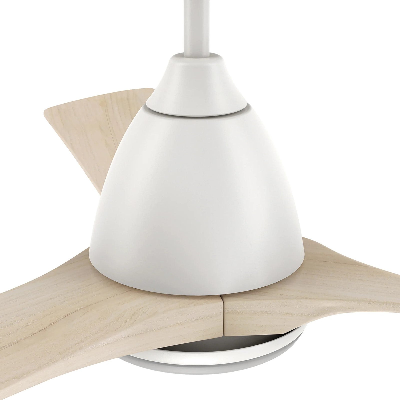 Carro Nicolet 52in 3-Blade Smart Ceiling Fan | White and Antique Walnut Solid Wood Blades | Living Room & Covered Patio | 52 x | Model SFR523A2-L12-WM1-1