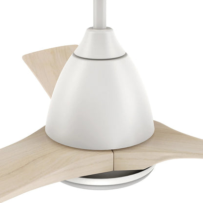 Carro Nicolet 52in 3-Blade Smart Ceiling Fan | White and Antique Walnut Solid Wood Blades | Living Room & Covered Patio | 52 x | Model SFR523A2-L12-WM1-1