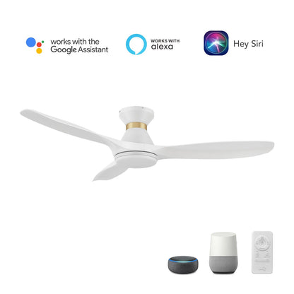 Carro Merton 52in 3-Blade Smart Ceiling Fan | White ABS Blades with Integrated LED | Living Room & Great Room | 52 x 52 x 11 | Model SFR523A4-L12-W1-1-FMA