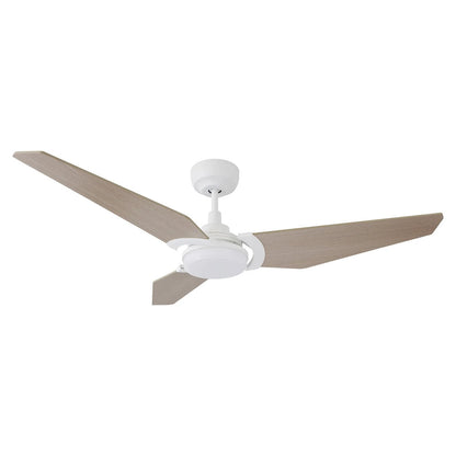 Carro Kaj 52in 3-Blade Smart Ceiling Fan | Modern White Chestnut Plywood Blades | Living Room & Covered Patio | 52 x 52 x 13.4 | Model SFR523B-L12-W6-1
