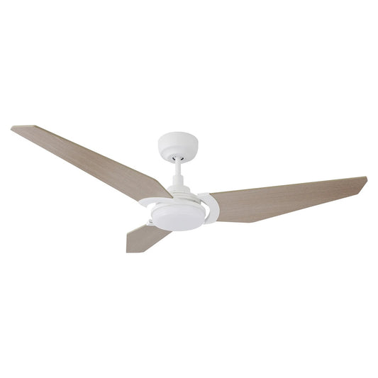 Carro Kaj 52in 3-Blade Smart Ceiling Fan | Modern White Chestnut Plywood Blades | Living Room & Covered Patio | 52 x 52 x 13.4 | Model SFR523B-L12-W6-1