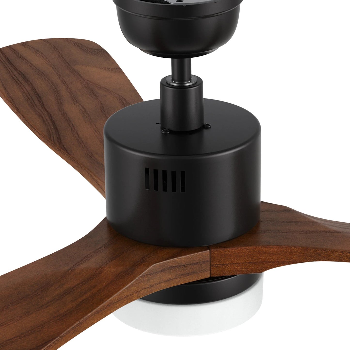 Carro Palmer 52in 3-Blade Smart Ceiling Fan | Modern Black Solid Wood Blades | Living Room & Covered Patio | 52 x 52 x 15.5 in | Model SFR523E4-L12-BM2-1