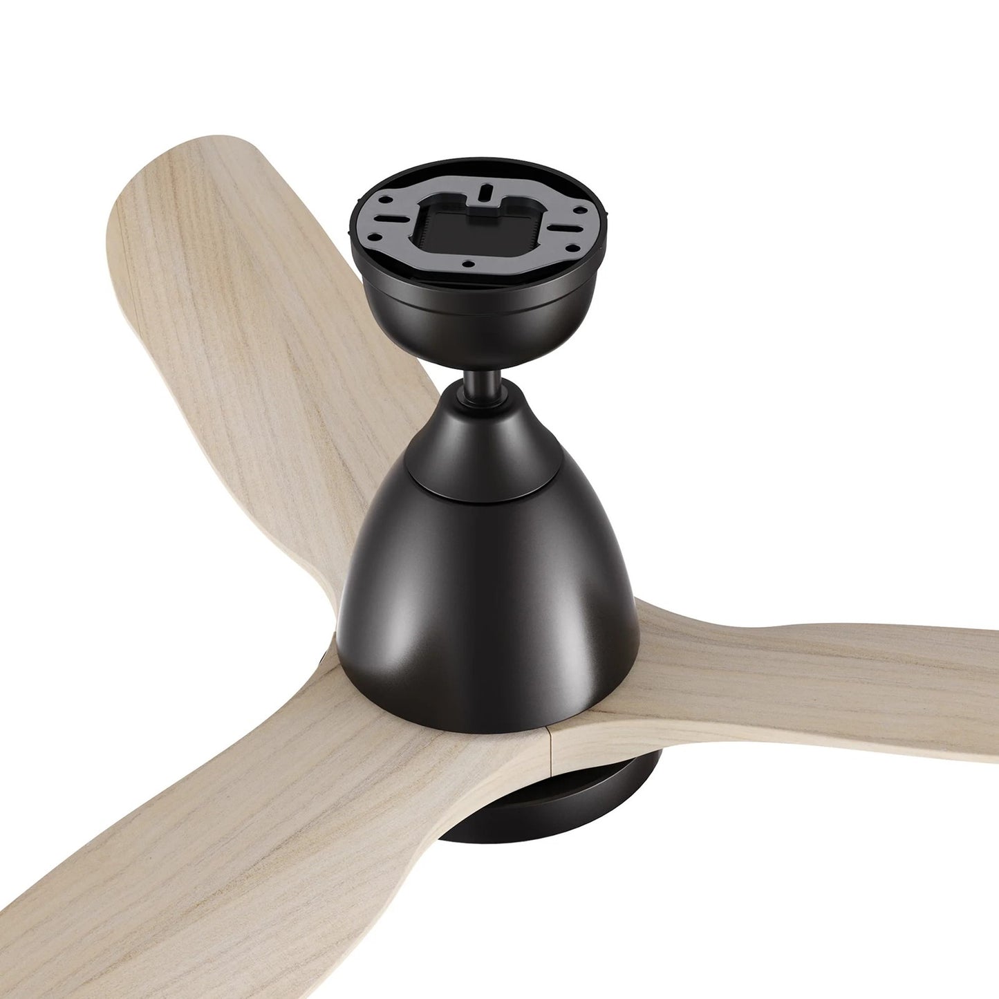 Carro Garrick 52in 3-Blade Smart Ceiling Fan | Modern Black Whitewashed Solid Wood Blades | Living Room & Covered Patio | 15.6 | Model SFR523F3-L12-BM1-1