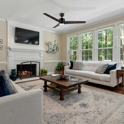 Carro Montgomery 52in 3-Blade Smart Ceiling Fan | Modern Black Taupe and Plywood Blades | Living Room & Bedroom | 52 x 52 x 13.2 | Model SFR523G3-L11-BX-1