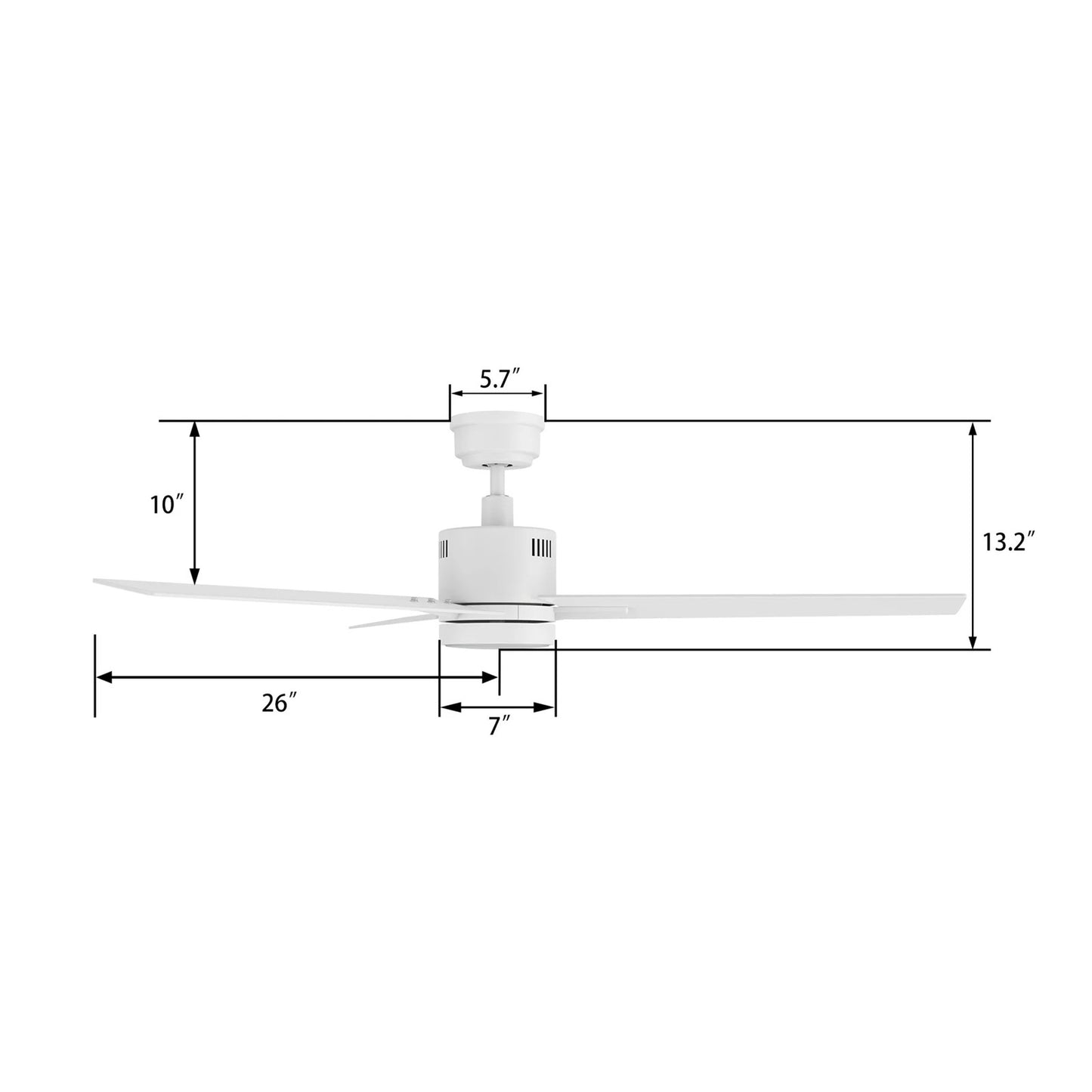 Carro Montgomery 52in 3-Blade Smart Ceiling Fan | Modern White Plywood Blades and Integrated LED | Living Room & Great Room | 52 | Model SFR523G3-L11-W1-1