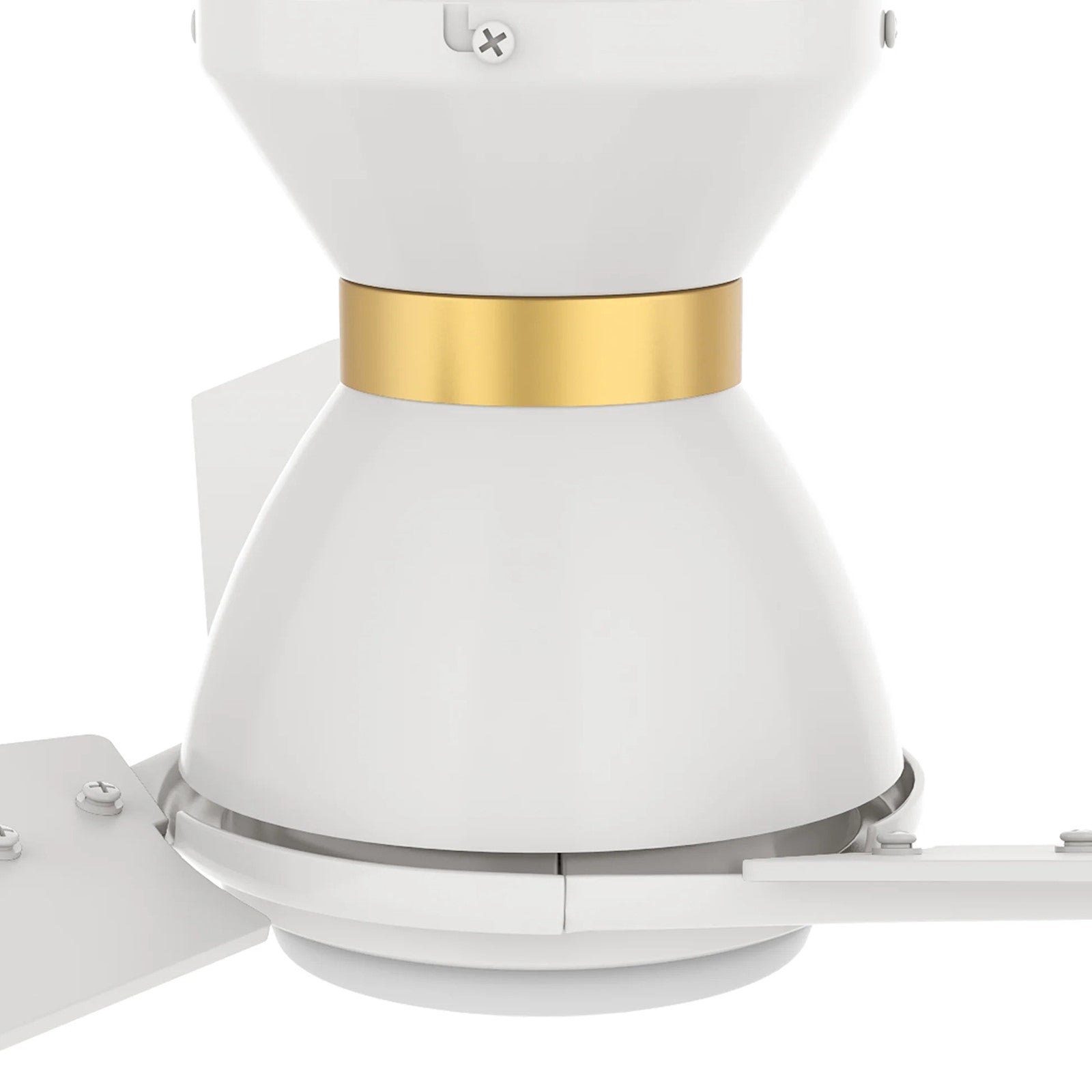 Carro Calen 52in 3-Blade Flush Mount Smart Ceiling Fan | Modern White Gold Plywood and White Gold Finish | Living Room & | Model SFR523J3-L11-W1-1-FMA