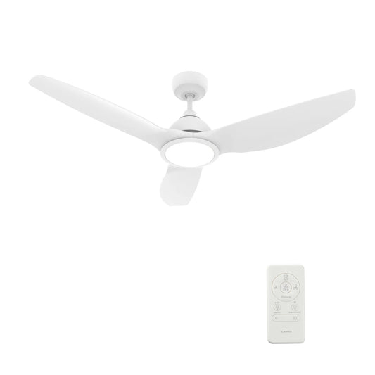 Carro Cranston 52in Smart Ceiling Fan with LED Light | Modern White ABS Blades | Living Room & Bedroom | 52 x 52 x 13.8 in | Model SFR523K-L12-W1-1