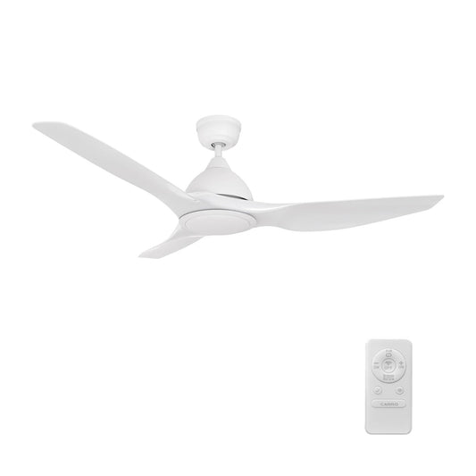 Carro Cranston 52in Smart Ceiling Fan | Modern White ABS Blades | Living Room & Bedroom | 52 x 52 x 13.8 in, 10-Speed DC Motor | Model SFR523K-N10-W1-1