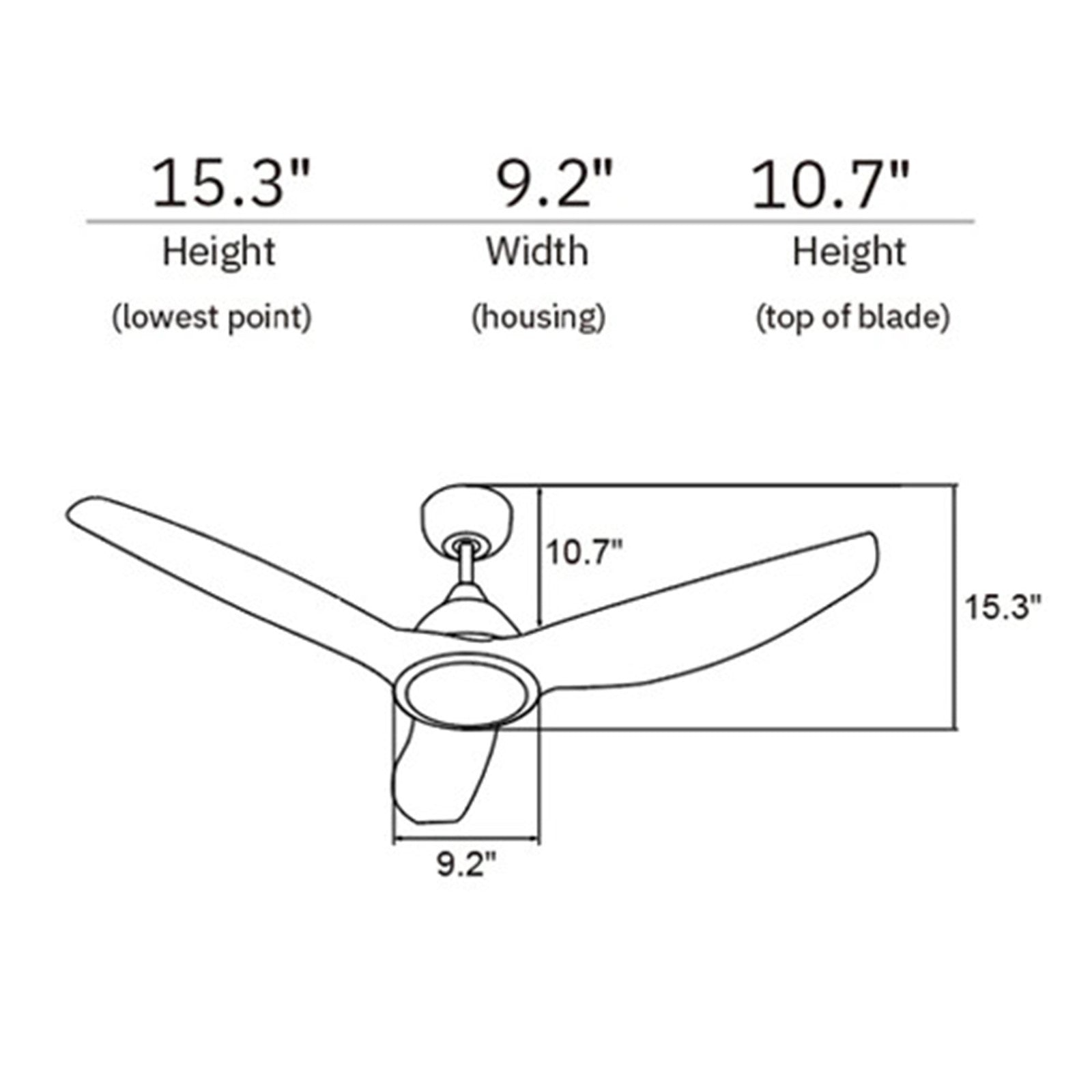 Carro Cranston 52in Smart Ceiling Fan | Modern White ABS Blades | Living Room & Bedroom | 52 x 52 x 13.8 in, 10-Speed DC Motor | Model SFR523K-N10-W1-1