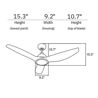 Carro Cranston 52in Smart Ceiling Fan | Modern White ABS Blades | Living Room & Bedroom | 52 x 52 x 13.8 in, 10-Speed DC Motor | Model SFR523K-N10-W1-1