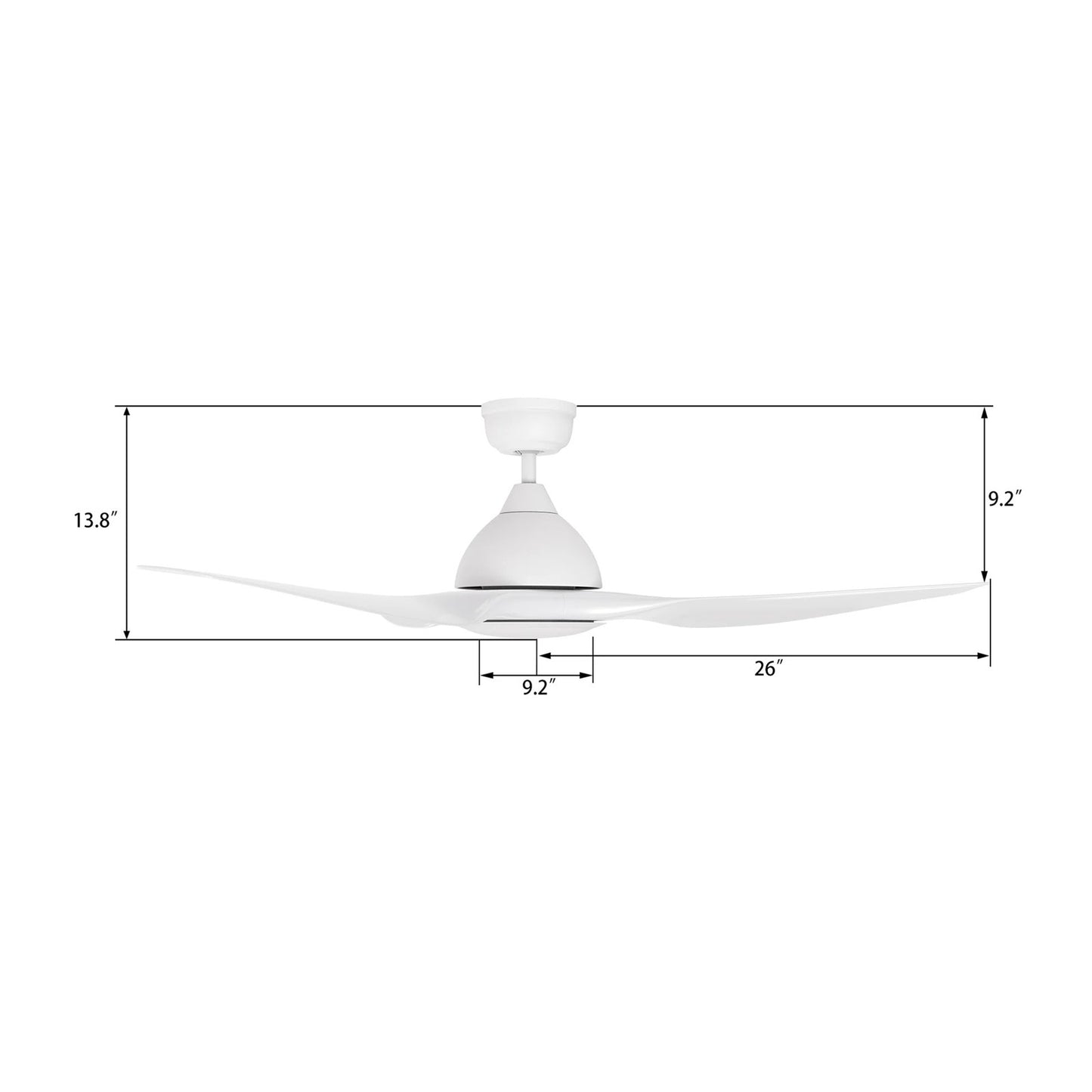 Carro Cranston 52in Smart Ceiling Fan | Modern White ABS Blades | Living Room & Bedroom | 52 x 52 x 13.8 in, 10-Speed DC Motor | Model SFR523K-N10-W1-1