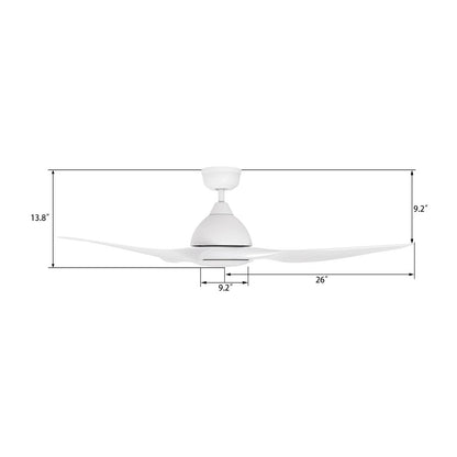 Carro Cranston 52in Smart Ceiling Fan | Modern White ABS Blades | Living Room & Bedroom | 52 x 52 x 13.8 in, 10-Speed DC Motor | Model SFR523K-N10-W1-1