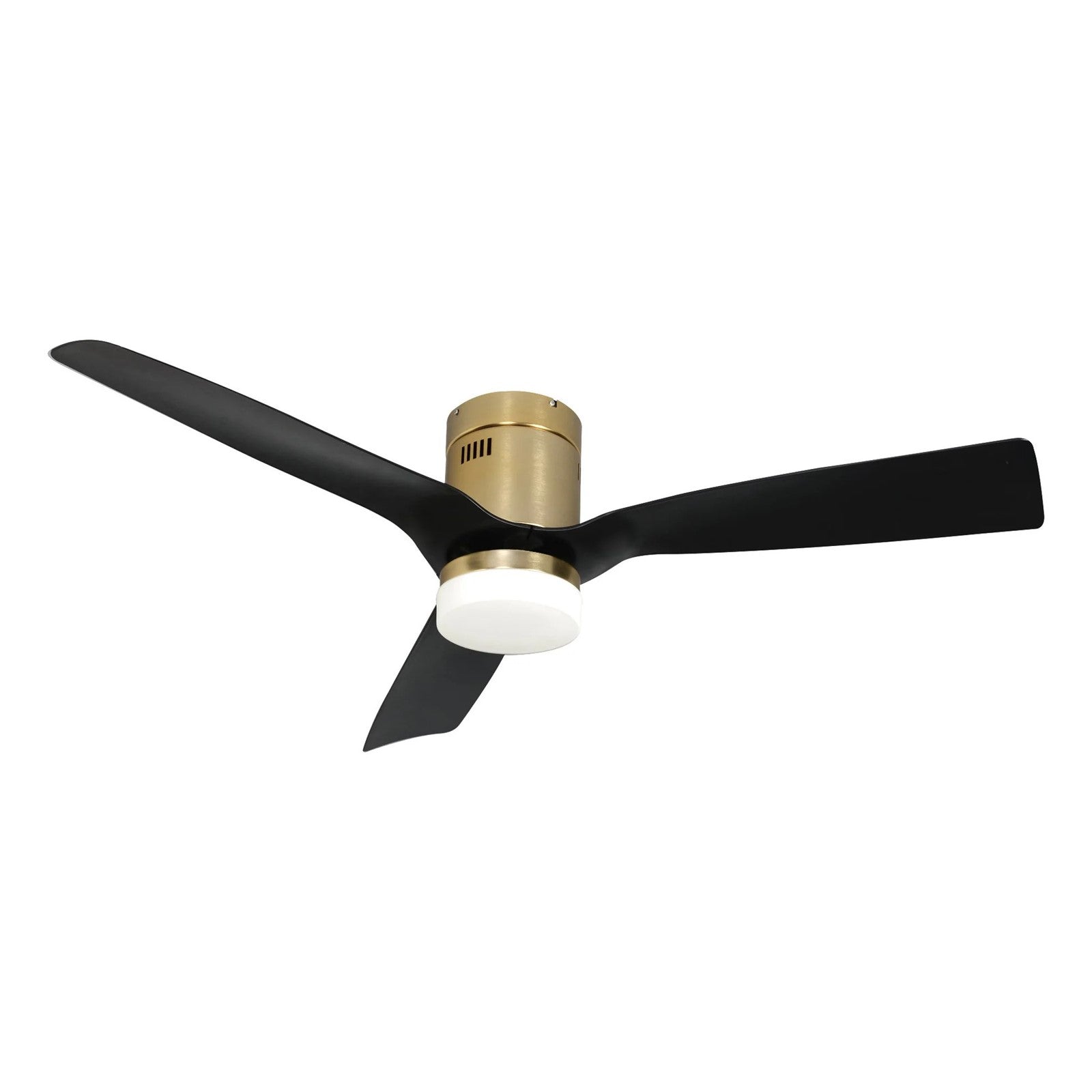 Carro Spezia 52in 3-Blade Flush Smart Ceiling Fan | Modern Gold and Glass Fiber Reinforced Polypropylene | Living Room & | Model SFR523P-L12-G2-1-FM