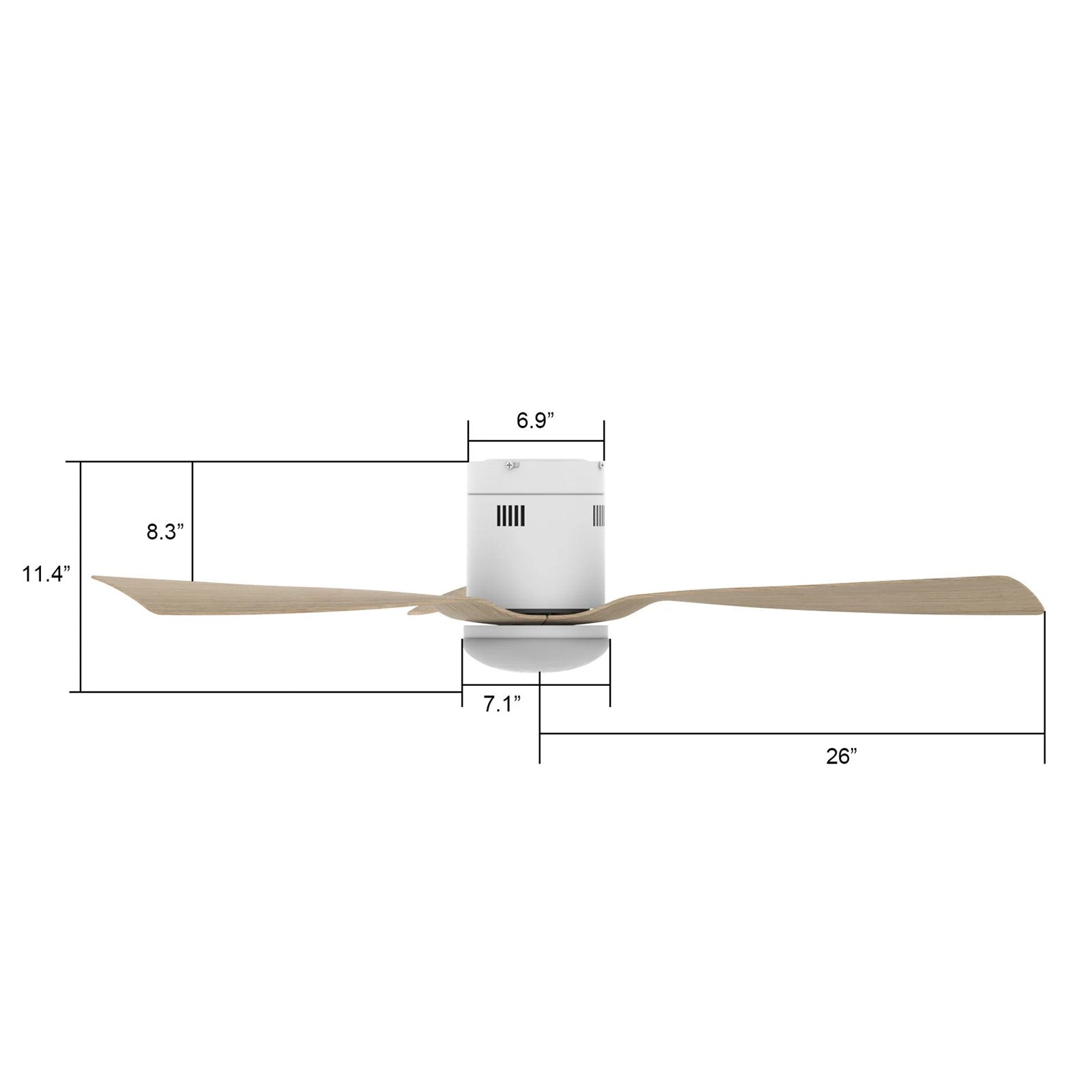 Carro Spezia 52in 3-Blade Flush Smart Ceiling Fan | Modern White Wooden and Bamboo Wood | Living Room & Covered Patio | 52 x | Model SFR523P-L22-WR-1-FM