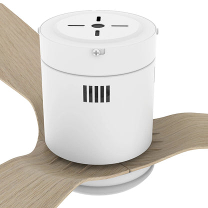 Carro Spezia 52in 3-Blade Flush Smart Ceiling Fan | Modern White Wooden and Bamboo Wood | Living Room & Covered Patio | 52 x | Model SFR523P-L22-WR-1-FM