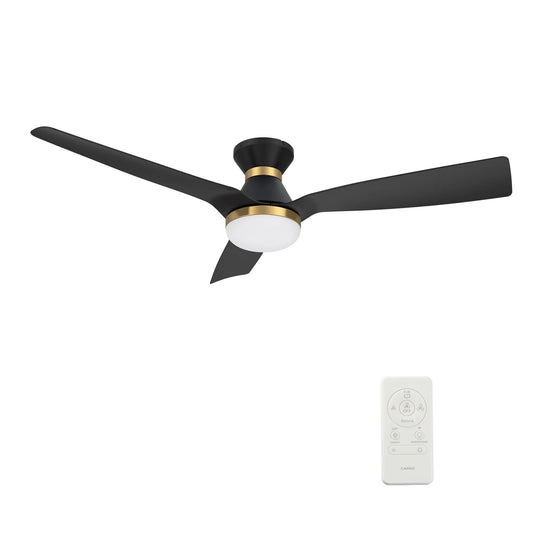 Carro Spezia 52in 3-Blade Smart Ceiling Fan | Modern Black Glass Fiber Reinforced Polypropylene Blades | Living Room & | Model SFR523P1-L22-B2-1-FMA