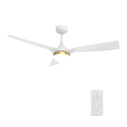 Carro Spezia 52in 3-Blade Smart Ceiling Fan | Modern White ABS Blades | Living Room & Bedroom | 52 x 52 x 11.5 in | Model SFR523P2-L22-W1-1A