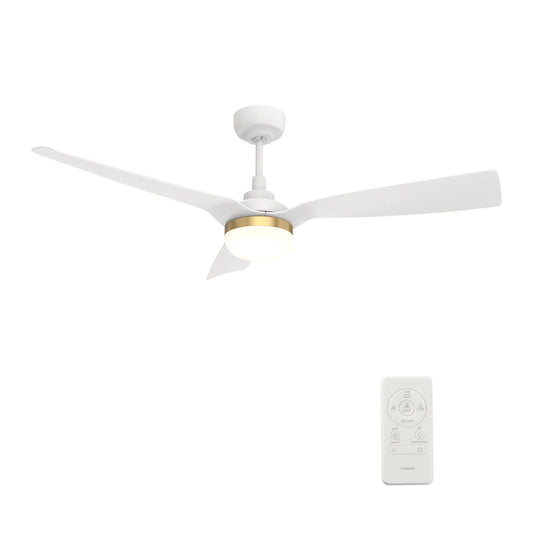 Carro Spezia 52in 3-Blade Smart Ceiling Fan | Modern White ABS Blades | Living Room & Bedroom | 52 x 52 x 11.5 in | Model SFR523P2-L22-W1-1A
