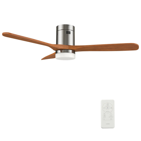 Carro Labelle 52in 3-Blade Smart Ceiling Fan | Modern Brushed Nickel Solid Wood Blades | Living Room & Bedroom | 52 x 52 x | Model SFR523P3-L12-SM2-1-FM