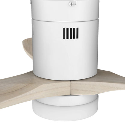Carro Labelle 52in 3-Blade Smart Ceiling Fan | Modern White Solid Wood Blades | Living Room & Bedroom | 52 x 52 x 11.8 in | Model SFR523P3-L12-WM1-1-FM